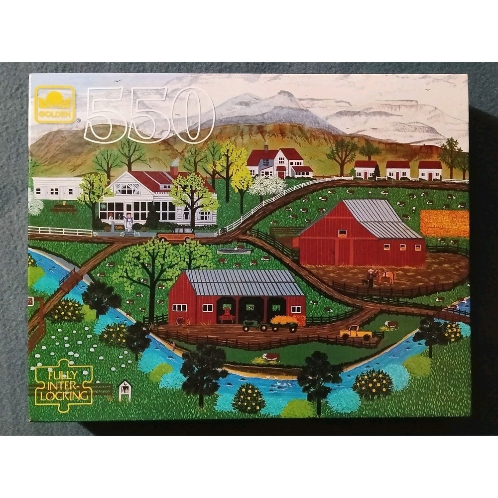 Vintage 1989 Golden 550 Piece Puzzle Jennifer Lake Miller - Farm/Country *NEW*